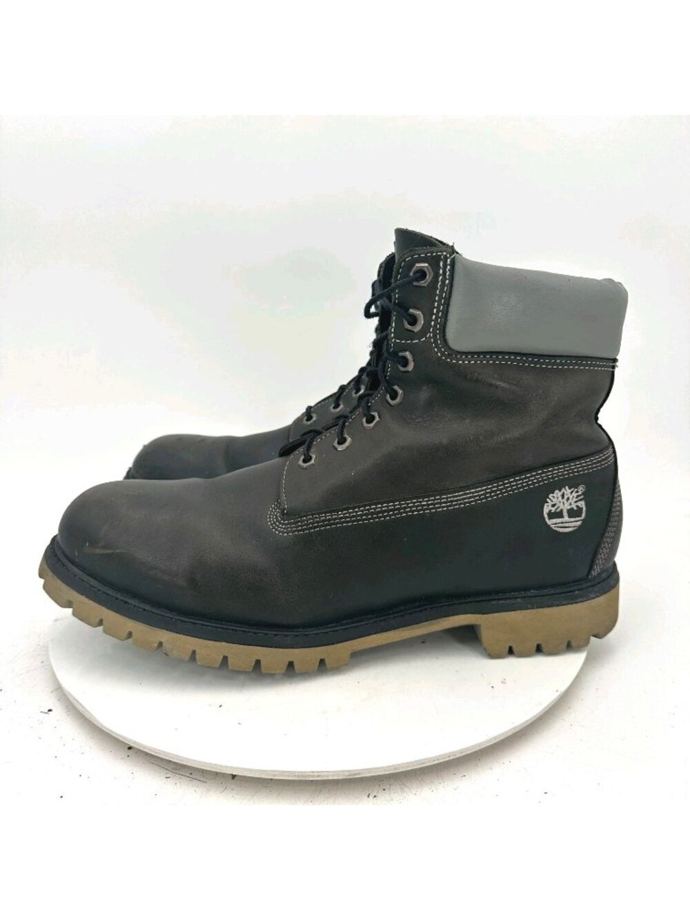Timberland Men Size 13M Black Leather Steel Toe Combat Boot